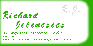 richard jelencsics business card